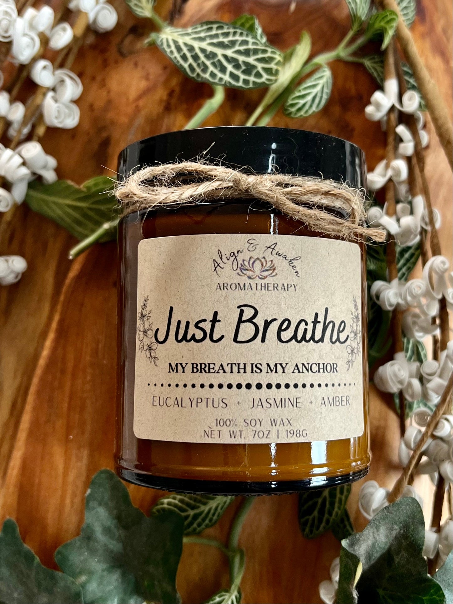 Just Breathe Affirmation Soy Candle - Calming and Relaxing