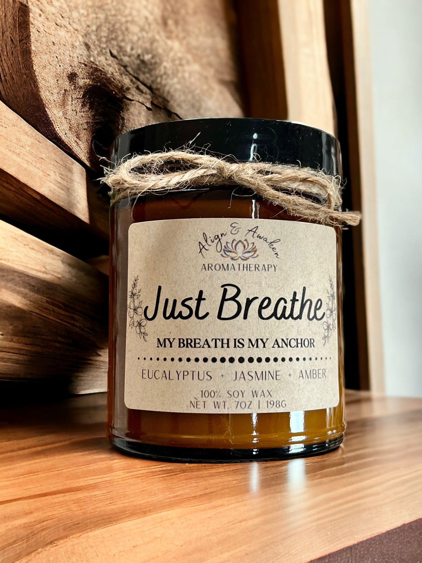 Just Breathe Affirmation Soy Candle - Calming and Relaxing